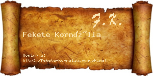 Fekete Kornélia névjegykártya
